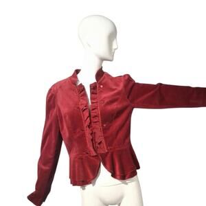 White House Black Market Velvet Women's size 12 Vampire Witchy Peplum Jacket